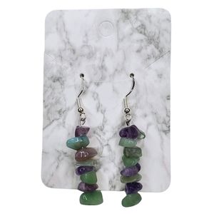 🌟2 for $15 - Natural Gemstone & Crystal Chip Bead Earrings - 925 SS